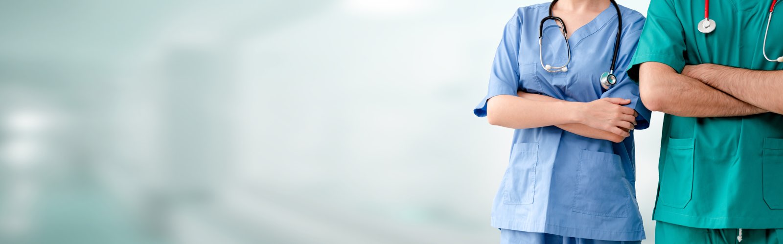 2 nurses in scrubs